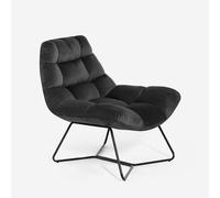ProduceShop - Sillón de salón moderno de terciopelo de diseño Karu Black