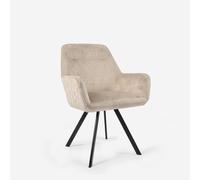 ProduceShop - Sillón de terciopelo con estructura metálica Radiana Beige