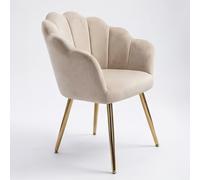 ProduceShop - Sillón de terciopelo diseño concha Maelis Beige