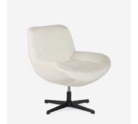 ProduceShop - Sillón giratorio elegante de tela bouclé para sala salón y despacho Lehm Beige