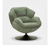 ProduceShop - Sillón giratorio retro tapizado para salón Hamburg Poise Dark green