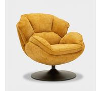 ProduceShop - Sillón giratorio retro tapizado para salón Hamburg Poise Yellow
