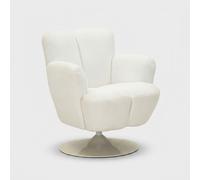 ProduceShop - Sillón giratorio retro tapizado para salón Monaco Poise White