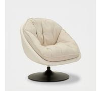 ProduceShop - Sillón giratorio tapizado de diseño retro Poise Beige