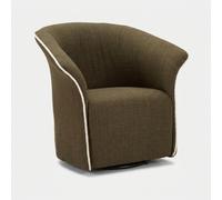 ProduceShop - Sillón giratorio tapizado en tela Siena Brown