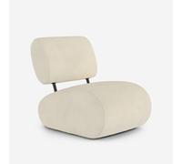 ProduceShop - Sillón moderno en chenilla sin reposabrazos Tux Off-white