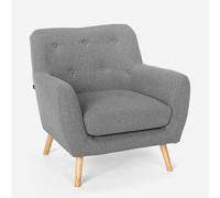 ProduceShop - Sillón salón diseño moderno estilo nórdico de madera y tejido Modesto Dark gray