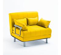 ProduceShop - Sillón Sofá Cama Plegable Reposabrazos de tela Deborah Twin Dos Plazas Yellow