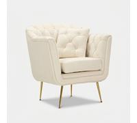 ProduceShop - Sillón tapizado con cojín para salón Budapest White