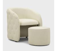 ProduceShop - Sillón tapizado con reposapiés de polipiel Zagabria
