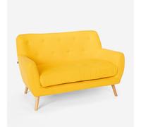 ProduceShop - Sofá 2 plazas de tela diseño moderno estilo escandinavo Irvine Yellow