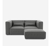 ProduceShop - Sofá 2 plazas modular seccional moderno de tela con pouf Solv