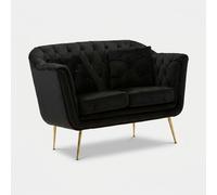 ProduceShop - Sofá acolchado de 2 plazas con cojines Budapest Black