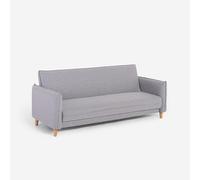 ProduceShop - Sofá cama 3 plazas reclinable clic clac de tela beige Gamma