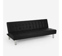 ProduceShop - Sofá cama clic clac de 2 plazas en polipiel de diseño moderno reclinable Elly Black