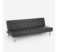 ProduceShop - Sofá cama clic clac de 2 plazas en polipiel de diseño moderno reclinable Elly Gray
