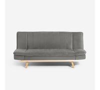 ProduceShop - Sofá cama de 2 plazas con respaldo reclinable de tela de terciopelo Skata Gray