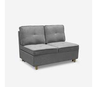ProduceShop - Sofá cama de 2 plazas extraíble y compacto de tela gris Wanda