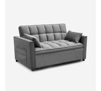 ProduceShop - Sofá cama de 2 plazas reclinable con asiento extraíble gris Kilios