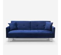ProduceShop - Sofá cama de 3 plazas diseño moderno click clac de terciopelo Villolus Navy blue