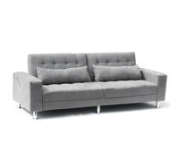 ProduceShop - Sofá cama de matrimonio 2-3 plazas con respaldo reclinable y cojines Quarzo Pronto Letto Gray