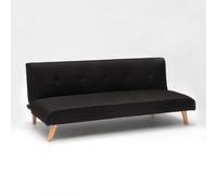 ProduceShop - Sofá cama moderno de 2 plazas en tejido Larimar para Salón y sala de estar Black