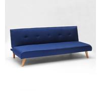 ProduceShop - Sofá cama moderno de 2 plazas en tejido Larimar para Salón y sala de estar Navy blue