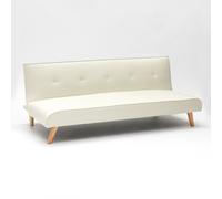 ProduceShop - Sofá cama moderno de 2 plazas en tejido Larimar para Salón y sala de estar White