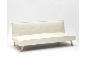 ProduceShop - Sofá cama moderno de 2 plazas en tejido Larimar para Salón y sala de estar White