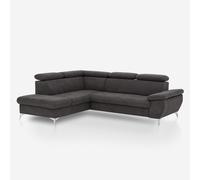 ProduceShop - Sofá cama moderno de 3 plazas con chaise longue y almacenamiento a la izquierda Vera Black