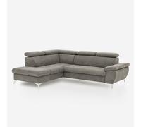 ProduceShop - Sofá cama moderno de 3 plazas con chaise longue y almacenamiento a la izquierda Vera Gray