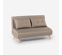 ProduceShop - Sofá cama para el salón de 2 plazas estilo escandinavo de tela Elettra Beige