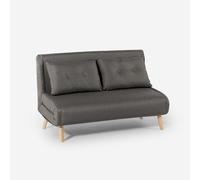 ProduceShop - Sofá cama para el salón de 2 plazas estilo escandinavo de tela Elettra Dark gray