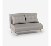 ProduceShop - Sofá cama para el salón de 2 plazas estilo escandinavo de tela Elettra Gray