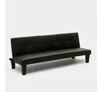 ProduceShop - Sofá cama pequeño con cuero sintético para estudio apartamento de dos habitaciones Topazio Joy Black