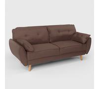 ProduceShop - Sofá cama reclinable de diseño nórdico clic clac 3 plazas en tejido Fortaleza Brown