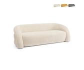 ProduceShop - Sofá curvo moderno de 3 plazas en tela 200x89x61 Bizzotto Clemence White