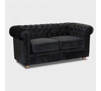 ProduceShop - Sofá de tela aterciopelada 2 Plazas Capitoné Diseño Chesterfield Black