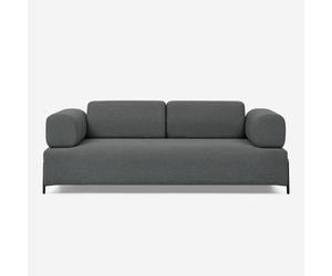 ProduceShop - Sofá modular de 3 plazas de diseño moderno por módulos con mesitas Diadema Dark gray