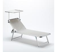 ProduceShop - Tumbona de Aluminio para Playa con Toldo Ajustable Nettuno Gray