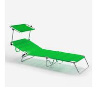 ProduceShop - Tumbona de playa y piscina aluminio resistente con parasol Cancun Green