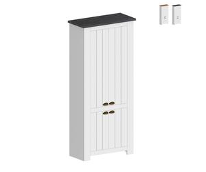 ProduceShop - Zapatero 4 puertas armario multiusos 84 x 42 x 200 cm blanco clásico Hillrose Black