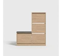 ProduceShop - Zapatero con banco ahorraespacio en madera ingenierizada Dude Gray