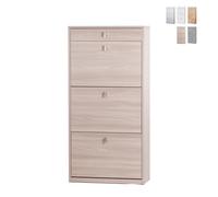 ProduceShop - Zapatero de entrada de 3 puertas con cajón para 15 pares de zapatos Naky Elm