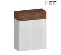 ProduceShop - Zapatero diseño moderno blanco 2 puertas 1 estante 76 x 34 x 100 cm Ayenne Natural