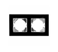 Producto empotrable - interruptor de cristal negro, marco horizontal, 2 elementos, diseño elegante y moderno, ideal para decoración*