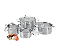 ProfiCook PC-KTS 1224 Induction Cooking Pot Set, 7 Pieces, for All Hobs, Induction Electric Hob, Ceramic Halogen and Gas Hob, Stainless Steel Pot Set with Lid, Scale on The Inside