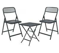 ProGarden KO-X81100210: Juego de mesa plegable con mesa y 2 sillas
