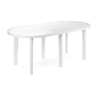 Progarden Mesa Ovalada con 6 Patas, Made in Italy, 180x90x72 cm, Color Blanco