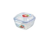 Programa de Trabajo Conjunto Caja de Almuerzo Cuadrada con Bandeja y Salsa Pot, Claro, 950 ml